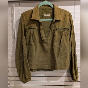 We The Free Cropped Olive Top